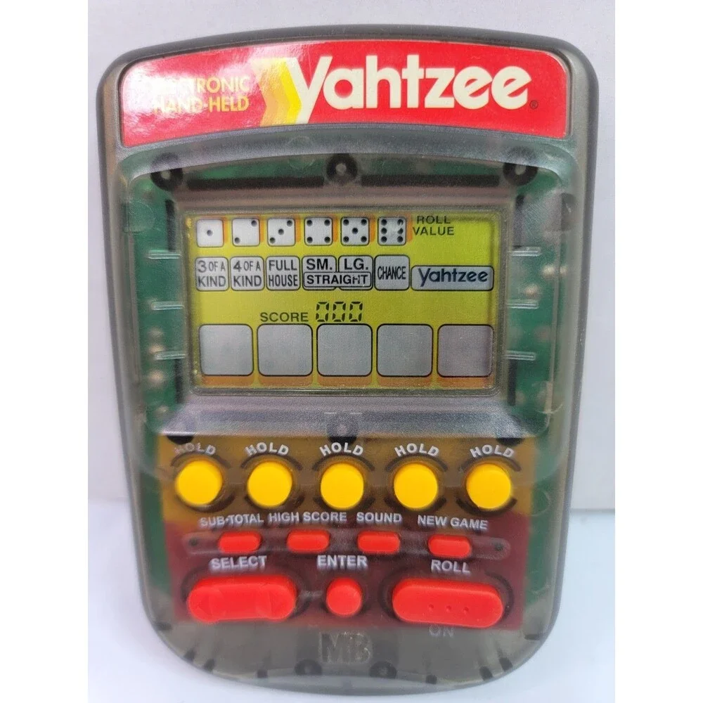 Vintage 1995 Milton Bradley Yahtzee Electronic Handheld Game 4511 Parts Repair